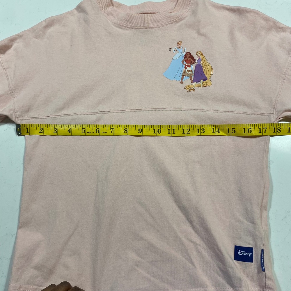 DISNEY Kids Princess Spirit Jersey Pullover L(11/12) Pink Sparkly Puff Print - Picture 10 of 11